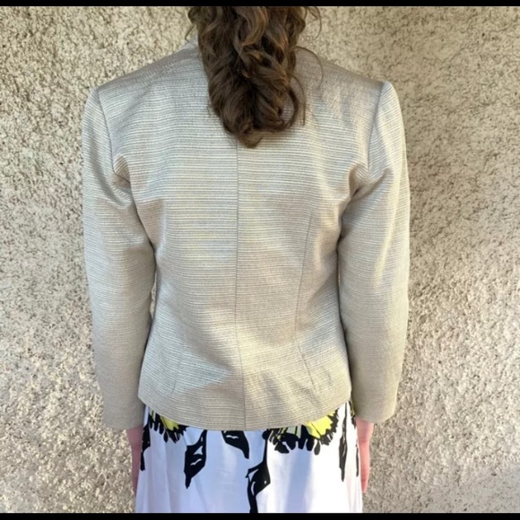 Vintage Australian Designer Geoff Bade Padded Shoulder Gold Blazer Size 10 - Picture 11 of 11